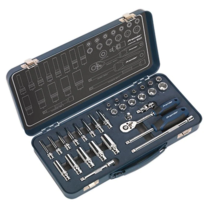Sealey Socket Set 32pc 1/4" Drive Lock-On 6pt Metric (Premier)